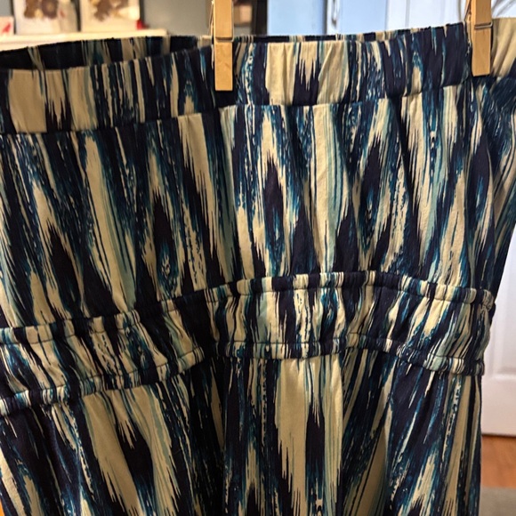 Elegant Blue and Orange Maxi Dress - Picture 10 of 12